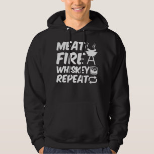 Fleischfeuer-Whiskey-Wiederholung Funny Sprichwo Hoodie