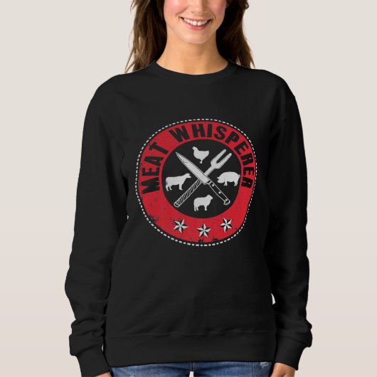 Fleischflüsterer Küchenchef Metzger Barbecue Sweatshirt (Vorderseite)