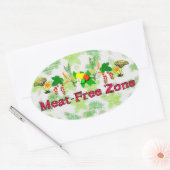 Fleischfreie Zone Ovaler Aufkleber (Umschlag)
