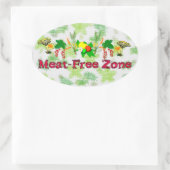 Fleischfreie Zone Ovaler Aufkleber (Tasche)