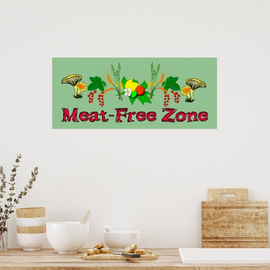 Fleischfreie Zone Poster (Küche)