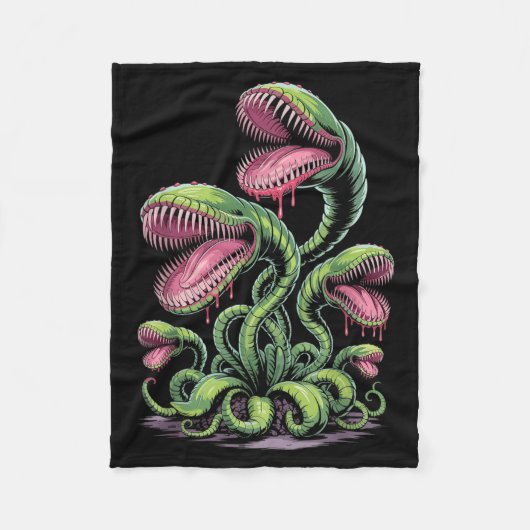 Fleischfressende Pflanzenmonster-Illustration mit Fleecedecke (Vorderseite)