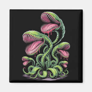 Fleischfressende Pflanzenmonster-Illustration mit Magnet