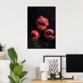 Fleischfressender Blumenkunst-Druck, dunkle surrea Poster (Heimbüro)