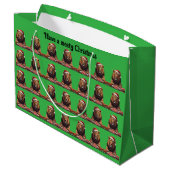 Fleischfresser-Löwe-Weihnachts-Geschenktasche Große Geschenktüte (Rückseite Schrägansicht)