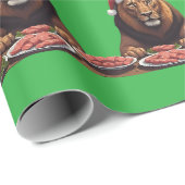 Fleischfresser Löwe Weihnachtsfeiertag Geschenkpap Geschenkpapier (Rolleneckpunkt)