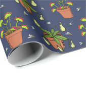 Fleischfresser Pflanze Nepenthes und Venus Fliegen Geschenkpapier (Rolleneckpunkt)