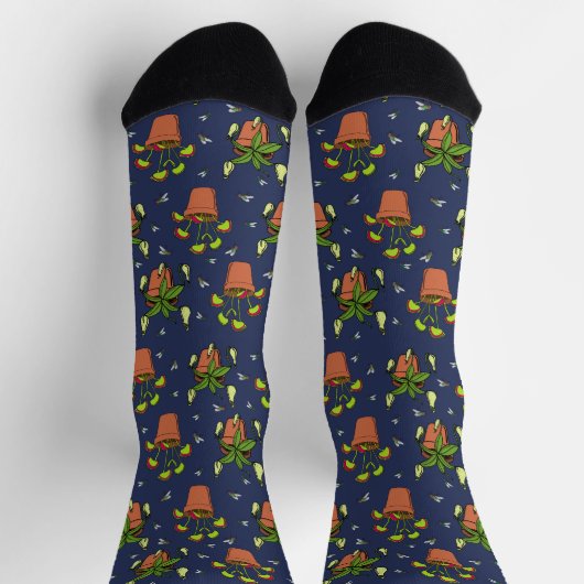 Fleischfresser Pflanze Nepenthes und Venus Fliegen Socken (Oben)