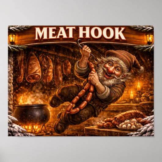 Fleischhaken Isländischer Yule-Lad Poster (Vorne)
