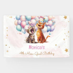 Fleischkatzen Meow-Gary-Kindergeburtstag Banner