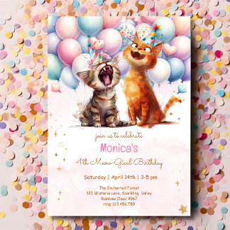 Fleischkatzen Meow-Gary-Kindergeburtstag Einladung