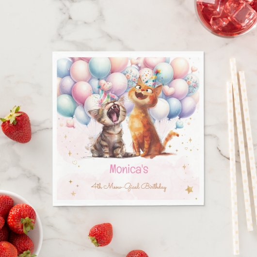 Fleischkatzen Meow-Gary-Kindergeburtstag Serviette (Beispiel)