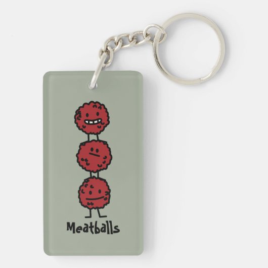 Fleischklöschen-Fleischklöschen gestapelt auf Schlüsselanhänger (Rückseite)