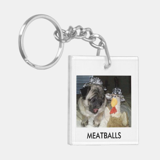 FLEISCHKLÖSCHEN SCHLÜSSELANHÄNGER (Vorderseite links)