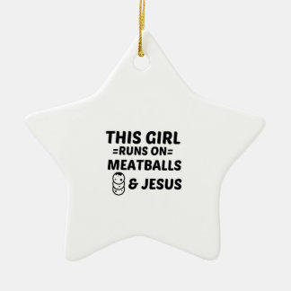 FLEISCHKLÖSSCHEN UND JESUS KERAMIK ORNAMENT
