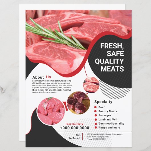Fleischladen | Butcher Shop Flyer (Vorne/Hinten)