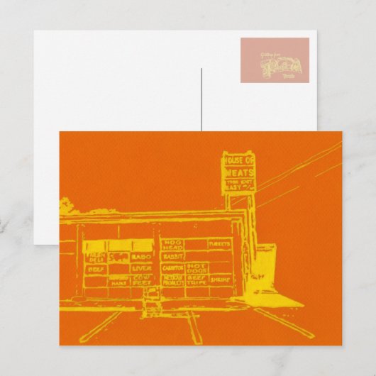Fleischladen Postkarte (Vorne/Hinten)