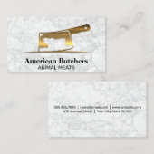 Fleischleder | Weißer Marmor Visitenkarte (Vorne/Hinten)