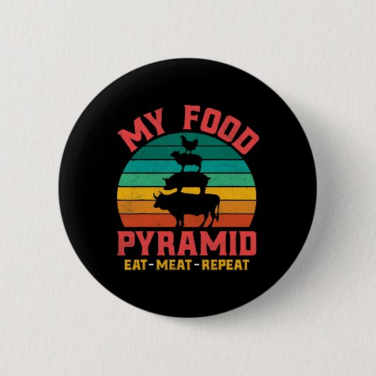 Fleischliebhaber Meine Lebensmittelpyramide Iss Fl Button (Vorderseite)