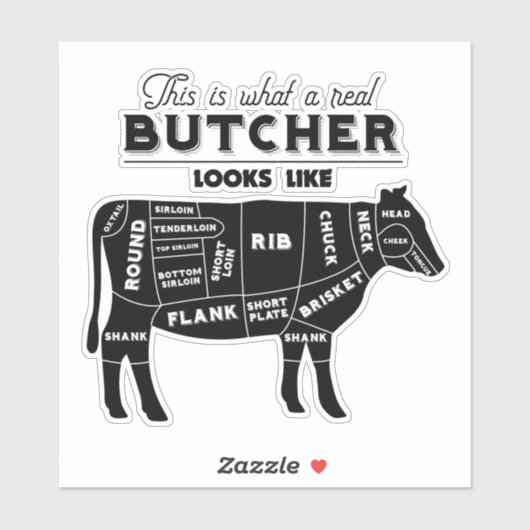Fleischmarkt und Metzgerei-Facharbeiter - Funny Qu Aufkleber (Blatt)