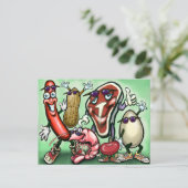 Fleischprotein-Lebensmittelgruppe Postkarte (Stehend Vorderseite)
