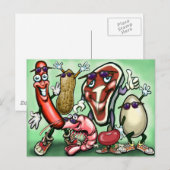 Fleischprotein-Lebensmittelgruppe Postkarte (Vorne/Hinten)