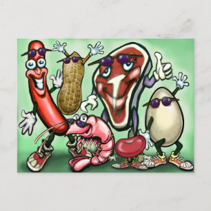 Fleischprotein-Lebensmittelgruppe Postkarte
