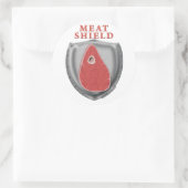 Fleischschild Runder Aufkleber (Tasche)