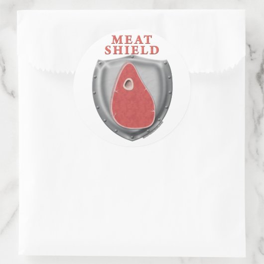 Fleischschild Runder Aufkleber (Tasche)