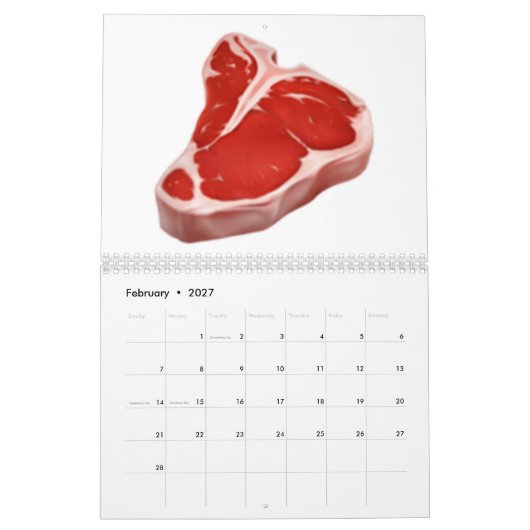 Fleischschnitt - Emoji Kalender (Feb 2027)
