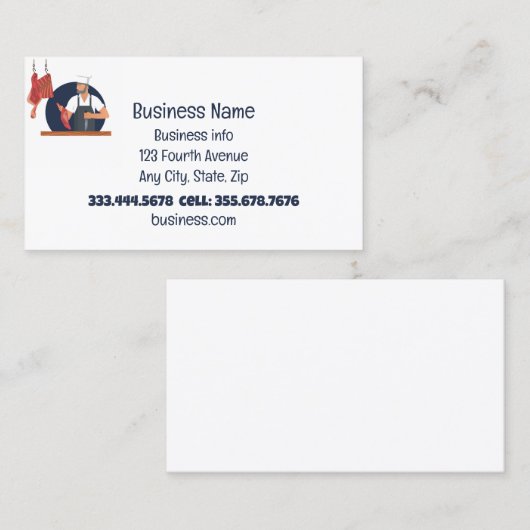 Fleischschnitt Visitenkarte (Vorne/Hinten)