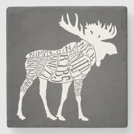 Fleischschnitzel aus Butlerdiagramm Uhrenjagd Steinuntersetzer (Vorderseite)