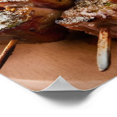 Fleischspieße im Grill und Shish Kebab Poster (Ecke)