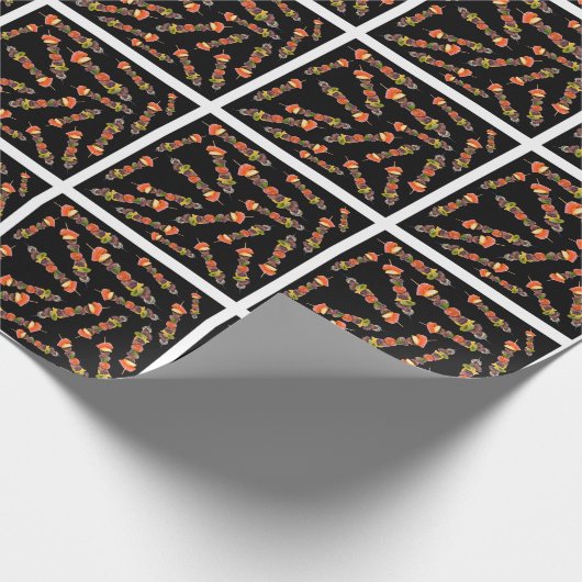 Fleischspießmuster Geschenkpapier (Ecke)
