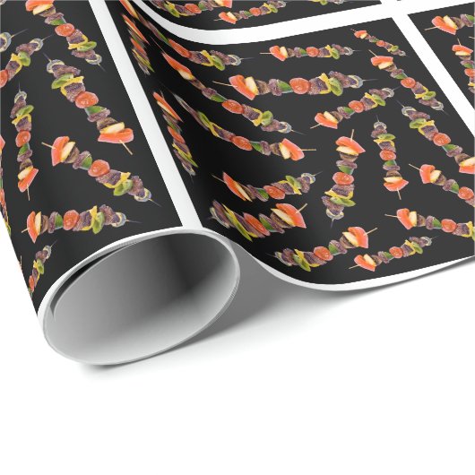 Fleischspießmuster Geschenkpapier (Rolleneckpunkt)