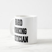 fleißig arbeitende Mortiker Kaffeetasse (Vorderseite Links)