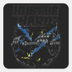 Fleißig sein – Arbeitsethik Gym Motivation Quadratischer Aufkleber