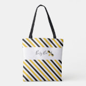 Fleißige Biene Diagonale Streifen Schulter Tote Tasche (Rückseite)