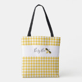Fleißige Biene, Gelbe Gingham-Schultertasche Tasche (Rückseite)