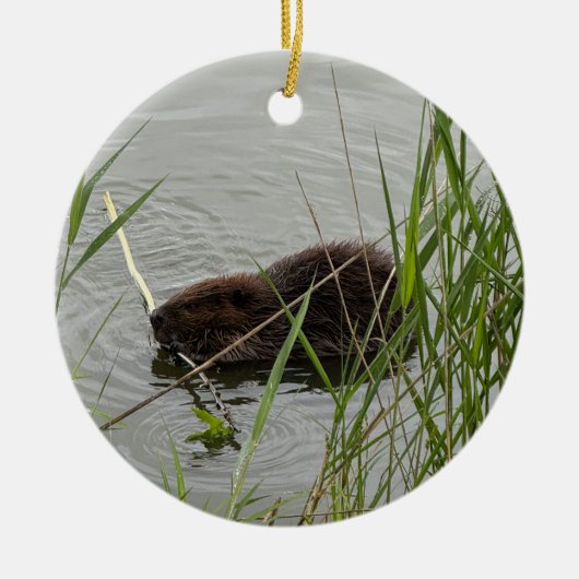 Fleißiger Biber Keramik Ornament (Vorne)