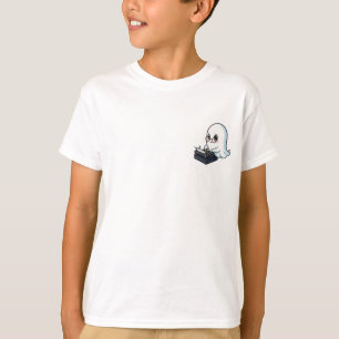Fleißiger Geist tippt auf Schreibmaschine Kinder T-Shirt