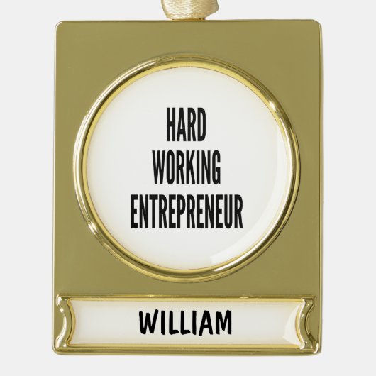 fleißiger Unternehmer Banner-Ornament Gold (Vorderseite)