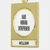 fleißiger Unternehmer Banner-Ornament Gold (Links)