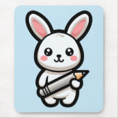 Fleißiges Kawaii-Kaninchen Mousepad (Vorne)