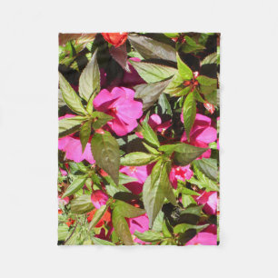 Fleißiges Lieschen Pink und Grün Fleecedecke