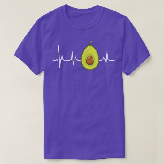 Fleitarian Avocado Heartbeat EKG Herzfrequenz Vegg T-Shirt (Design vorne)