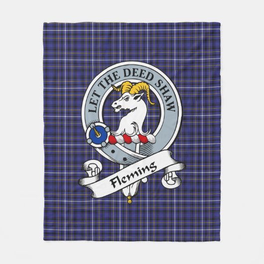 Fleming Clan Abzeichen Tartan Kariert Fleecedecke (Vorderseite)