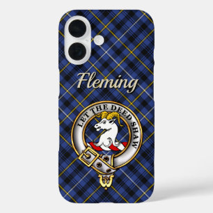 Fleming Clan Abzeichen & Tartan Personalisiert iPhone 16 Hülle