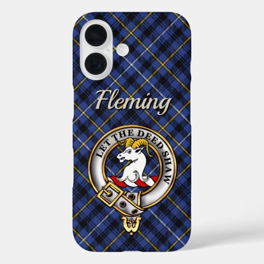 Fleming Clan Abzeichen & Tartan Personalisiert Case-Mate iPhone Hülle (Rückseite)