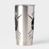 Fleming Clan Abzeichen Tartan & Schwerter Thermobecher (Links)